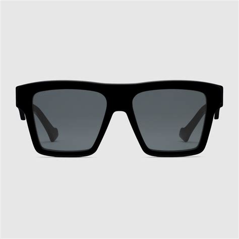 lentes sol gucci|Gafas de sol con marco geométrico inacetato negro .